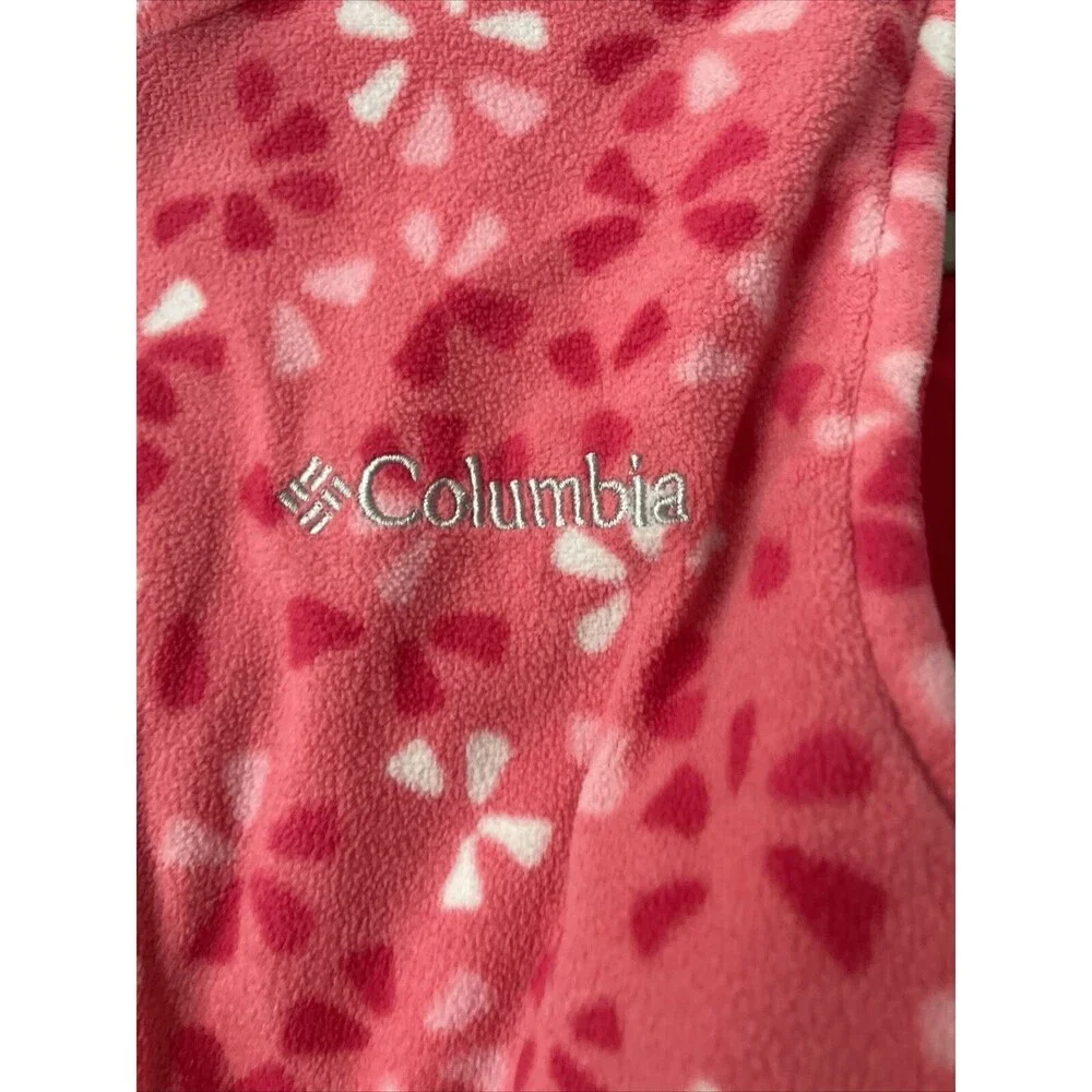 Columbia Girls FLAW Sz S -8 Reversible Puffer Vest Pink Pockets  Zip Pockets